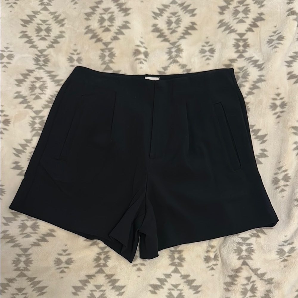Black High-Waisted Stretchy Dress Shorts